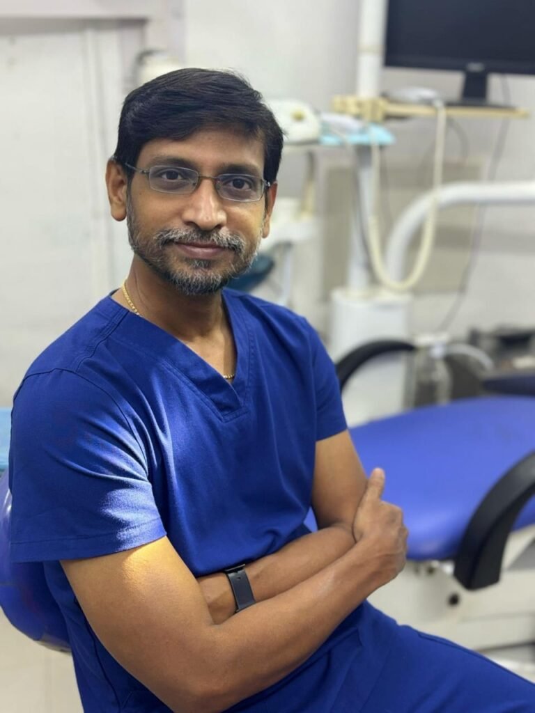 Dr Raja R founder Saratha Dental Foundation Anna Nagar Chennai dentist 25 years experience
